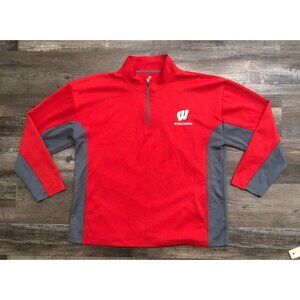 KA Knights Wisconsin Badgers Mens 2XL Red & Gray 1/4 Zip Pullover